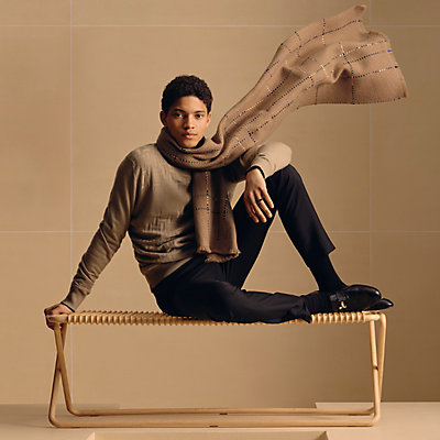 カレH 100 《ブリッド・ドゥ・ガラ・ピクセル》 - グレー | Hermès