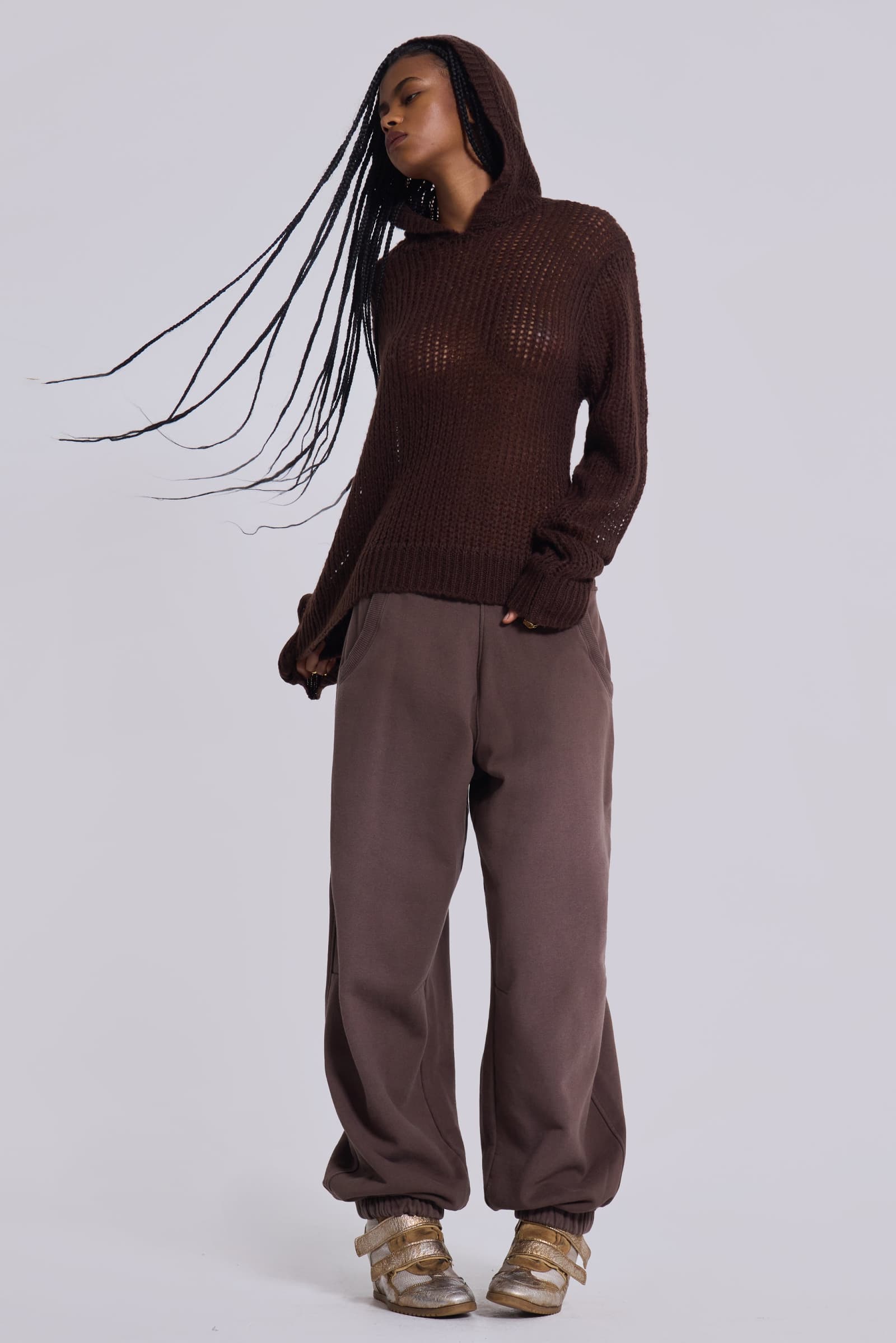 Open Gauge Knit Hoodie | Jaded London