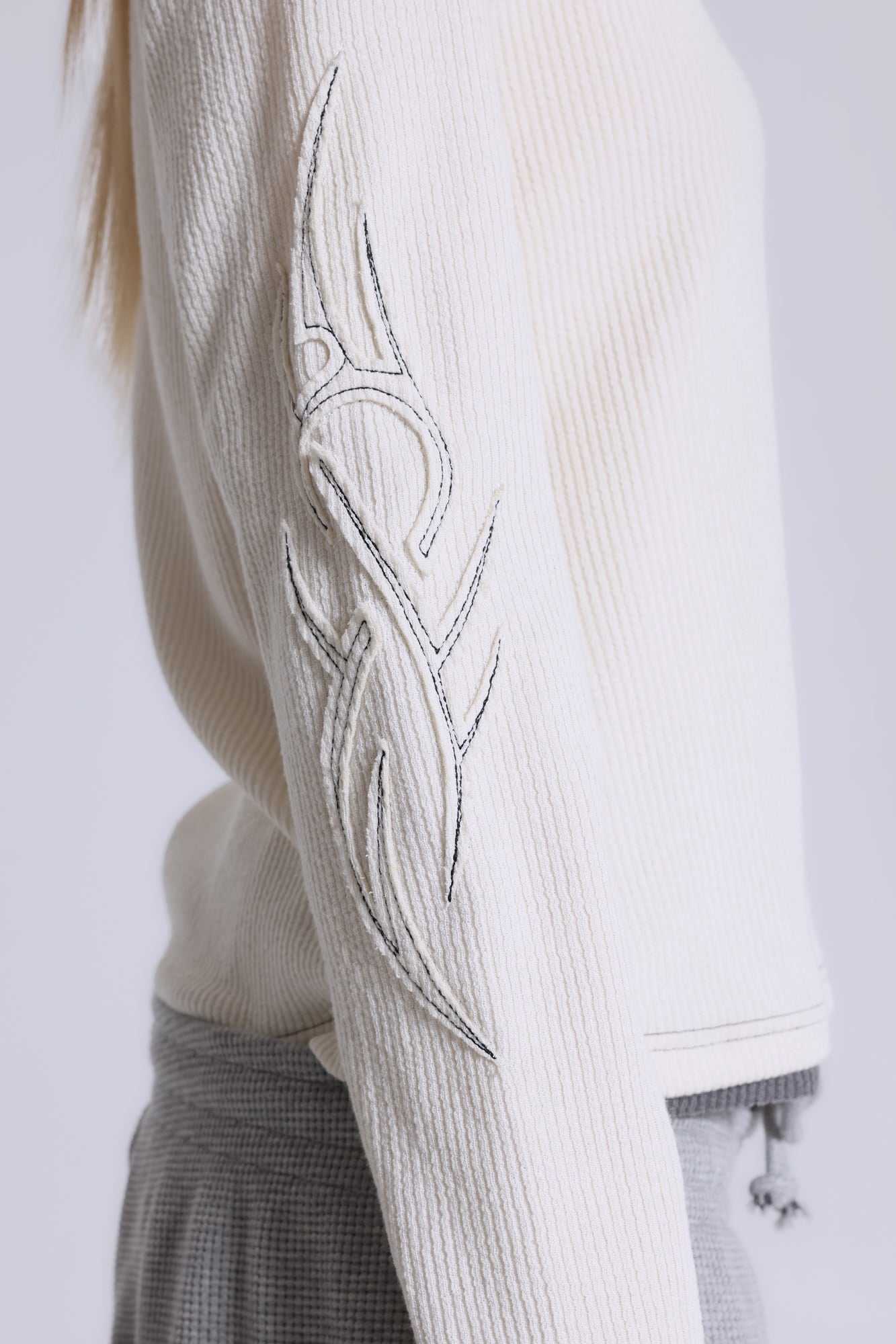 Off White Tattoo Applique Tee | Jaded London | Clothing