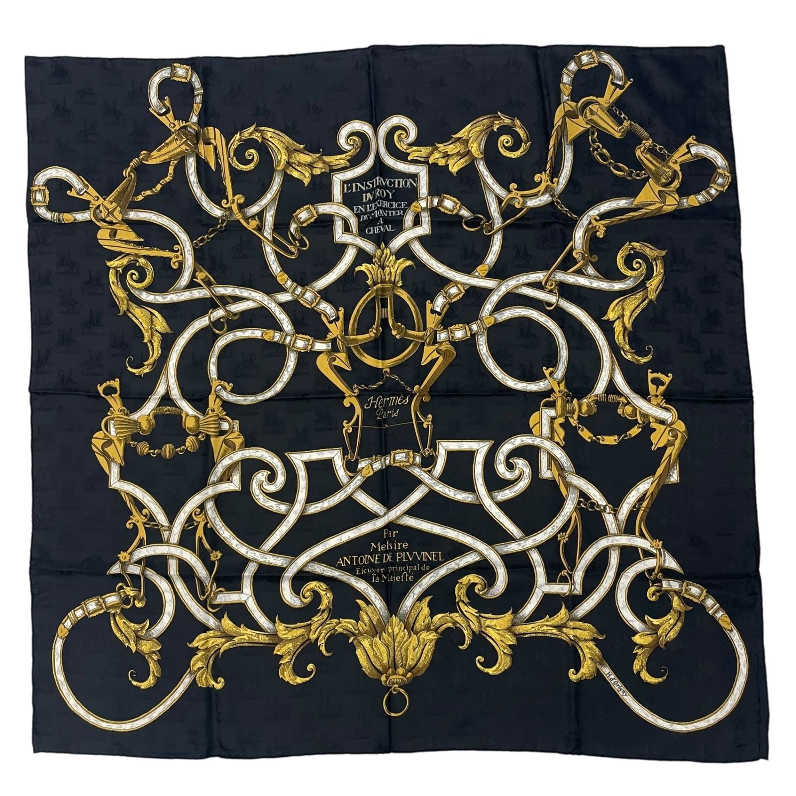 極美品 HERMES エルメス スカーフ シルク カレ90 L'INSTRUCTION DU ROY