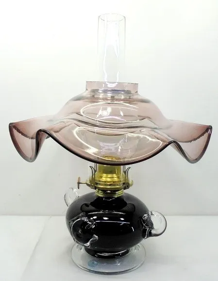 北一硝子 灯油ランプ オイルランプ インテリア照明 フリルガラス 北一