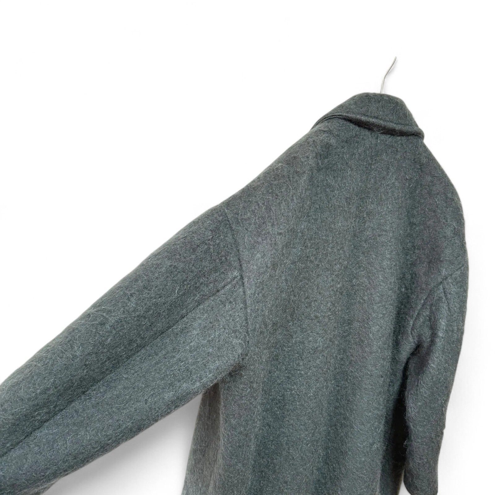 未使用級 HAUNT モヘヤ シャギーコート グレーグリーン - メルカリ