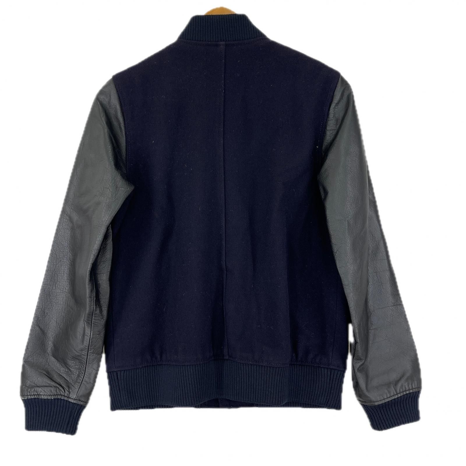 A.P.C. アーペーセー レザー ウールスタジャン sizeXS/ネイビー - メルカリ