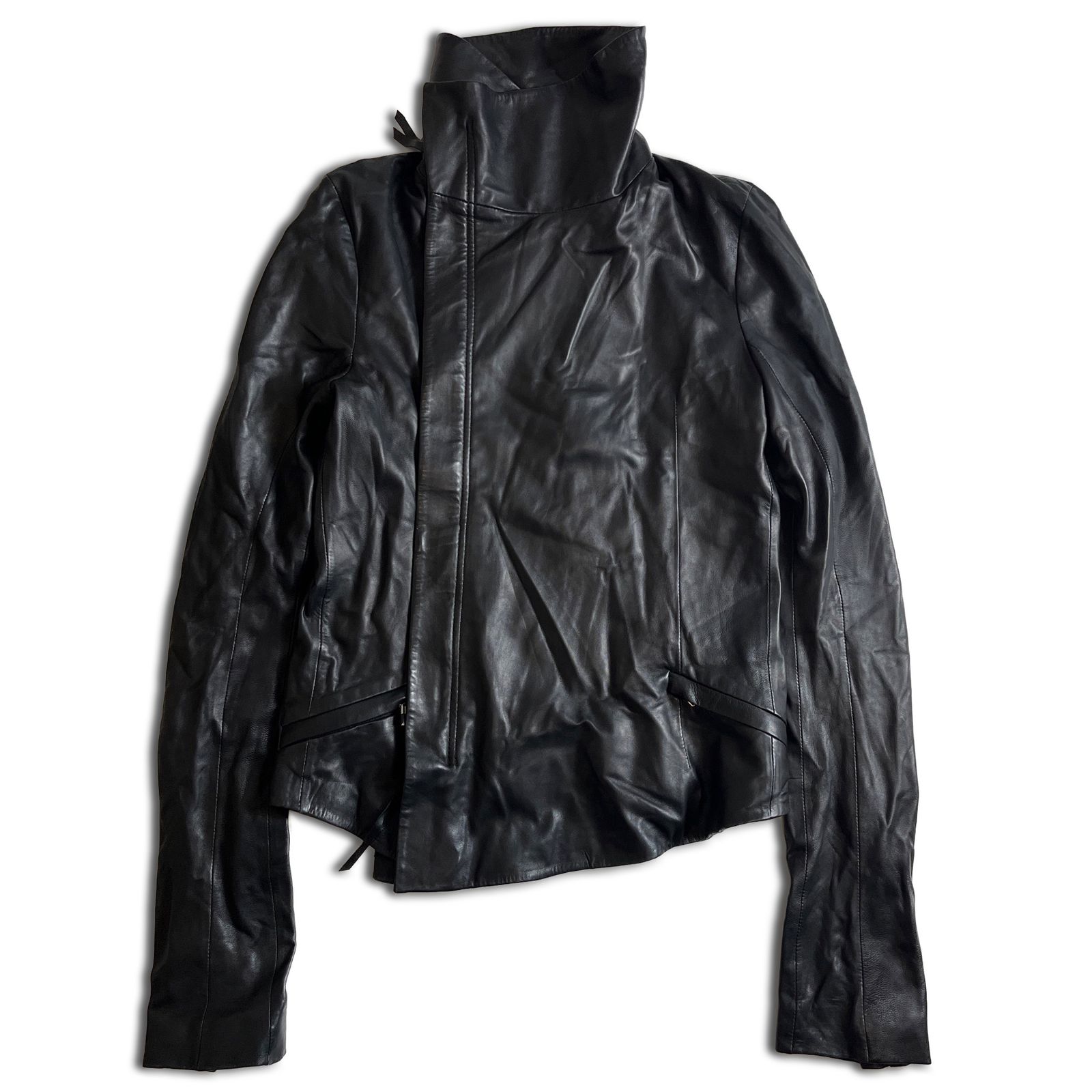 EKAM ハイネック レザージャケット L ブラック エカム 2000000021805