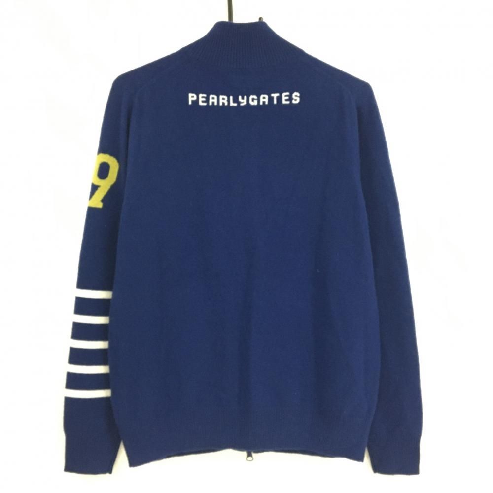 未使用 タグ付 パーリーゲイツ 長袖ジップセーター 4 M 紺 ネイビー 未
