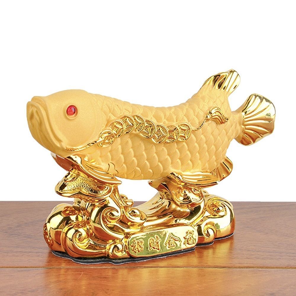 在庫限り】置物 アロワナ ーVer2ー 招財龍魚 しょうざいりゅうぎょ