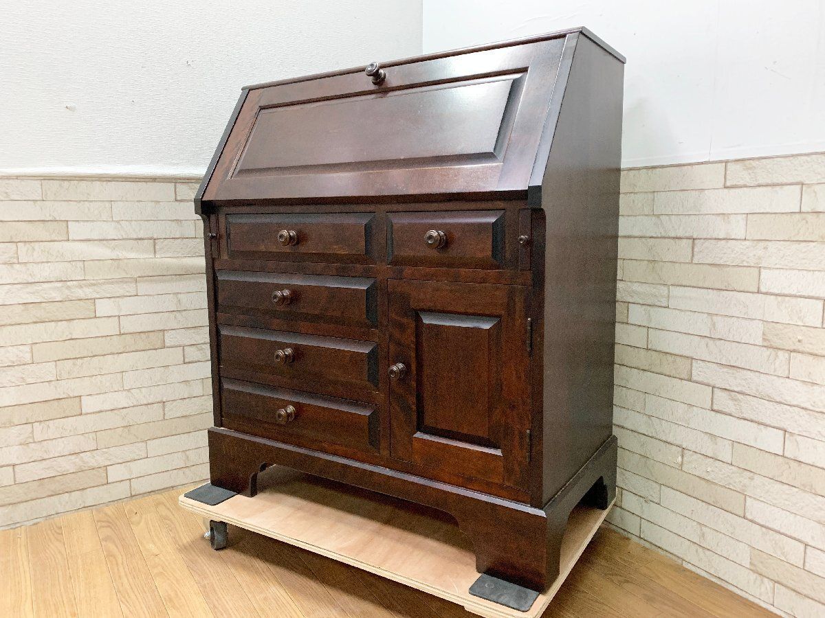 ノンホルマリン】アンティーク ライティングビューロー デスク(北海道