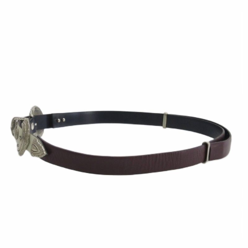 トーガ プルラ TOGA PULLA メタルバックル ベルト レザー ボルドー系