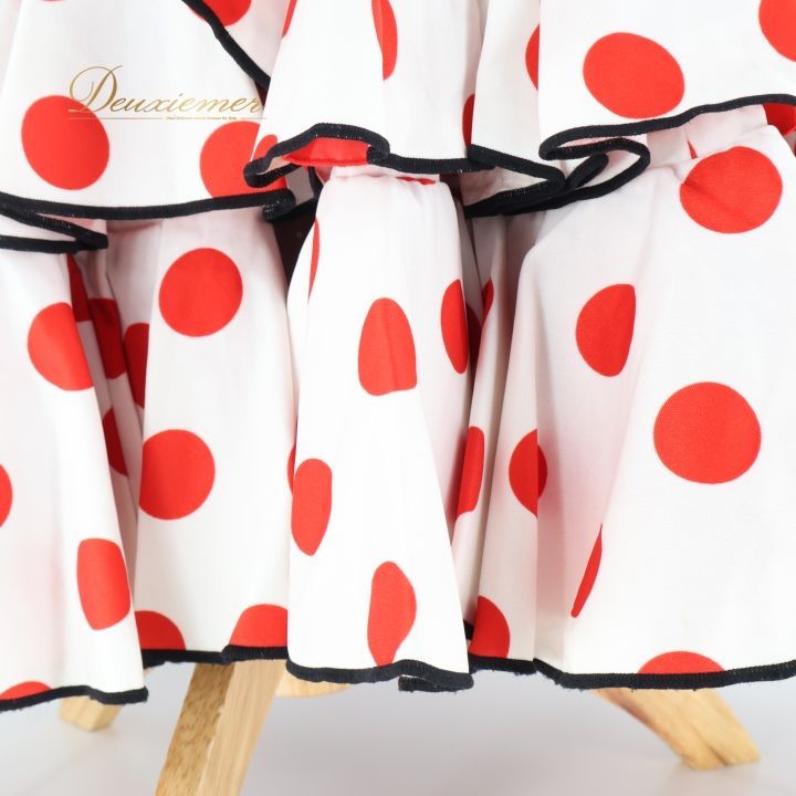 フラメンコ 衣装 ツーピース セットアップ ジュニア 子供 キッズ 水玉