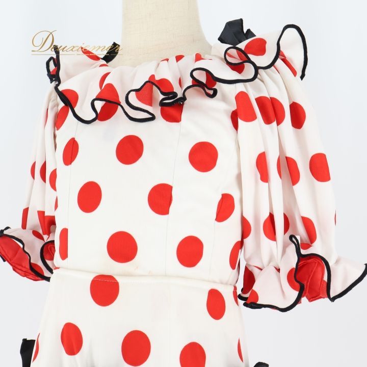 フラメンコ 衣装 ツーピース セットアップ ジュニア 子供 キッズ 水玉