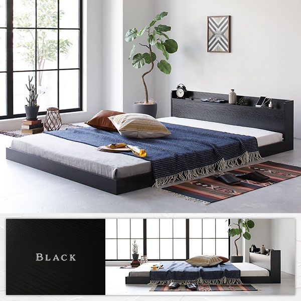 棚付きすのこローベッド 『Etany エタニー』 ホワイト セミダブル 中古