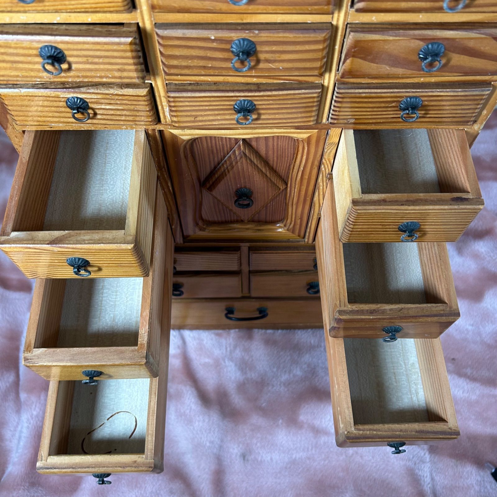 木製引き出し収納棚 薬棚薬箪笥 薬箱 引出し チェスト 収納棚 小物入