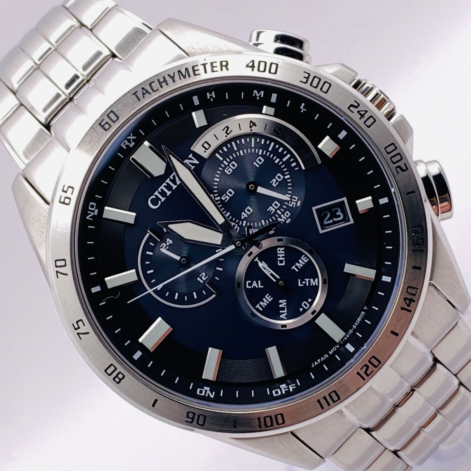 T146）良品 稼動品 CITIZEN シチズン 電波ソーラー ECO-DRIVE クロノ