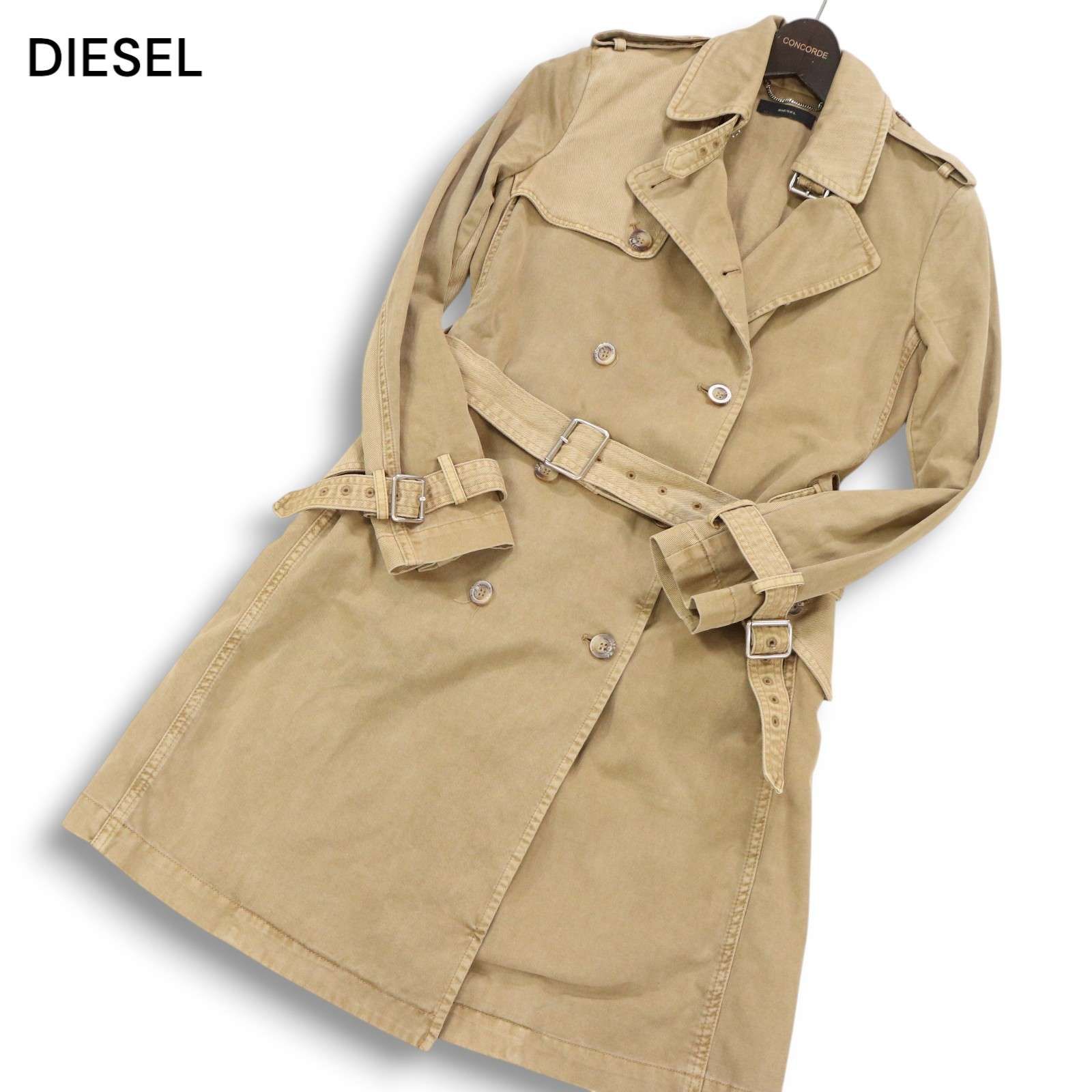 DIESEL ディーゼル 通年☆ ヘビーコットン ツイル トレンチコート Sz