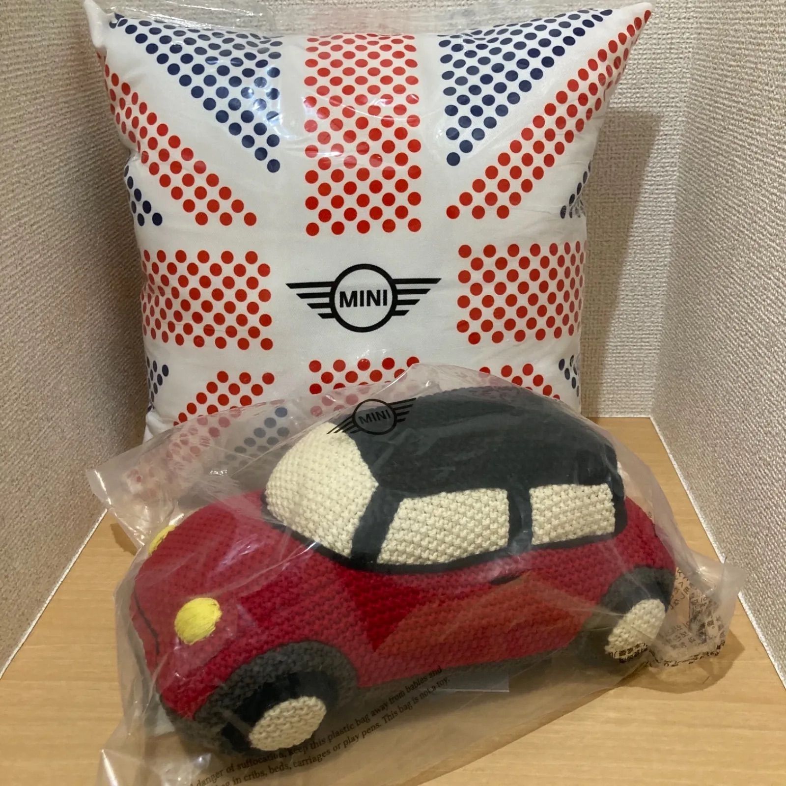 レトロ ヴィンテージ MINI ミニクーパー ぬいぐるみ クッションセット