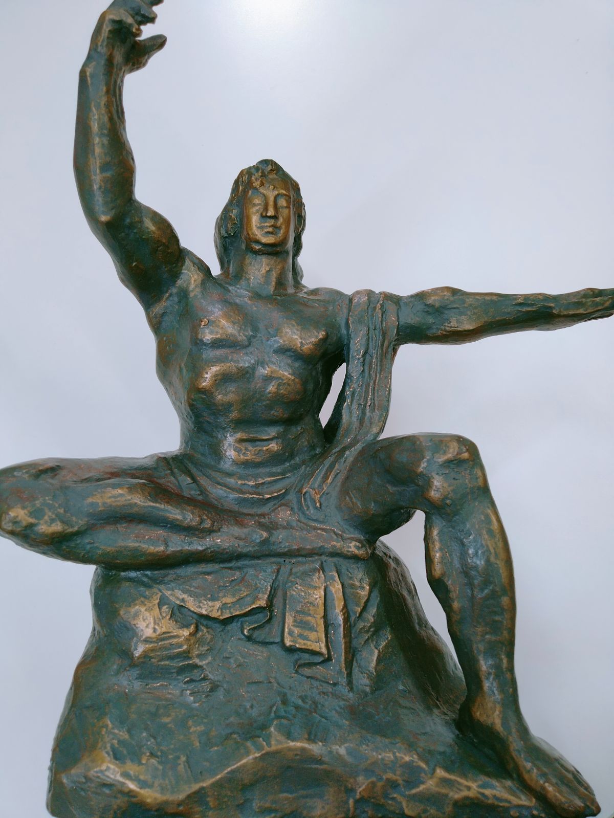 希少 巨匠作家】ブロンズ像 置物 「平和祈念像」銅製 北村西望 塗板付