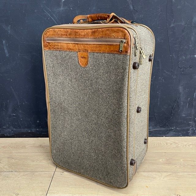 希少 hartmann ハートマン ツイード レザー 2輪 キャリーケース グレー