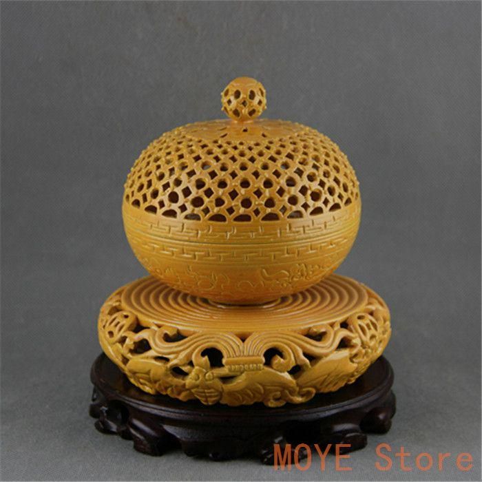 景徳鎮 高脚黄釉香炉 香道具 美術品 現代工芸品 美術品 置物 景徳鎮 高