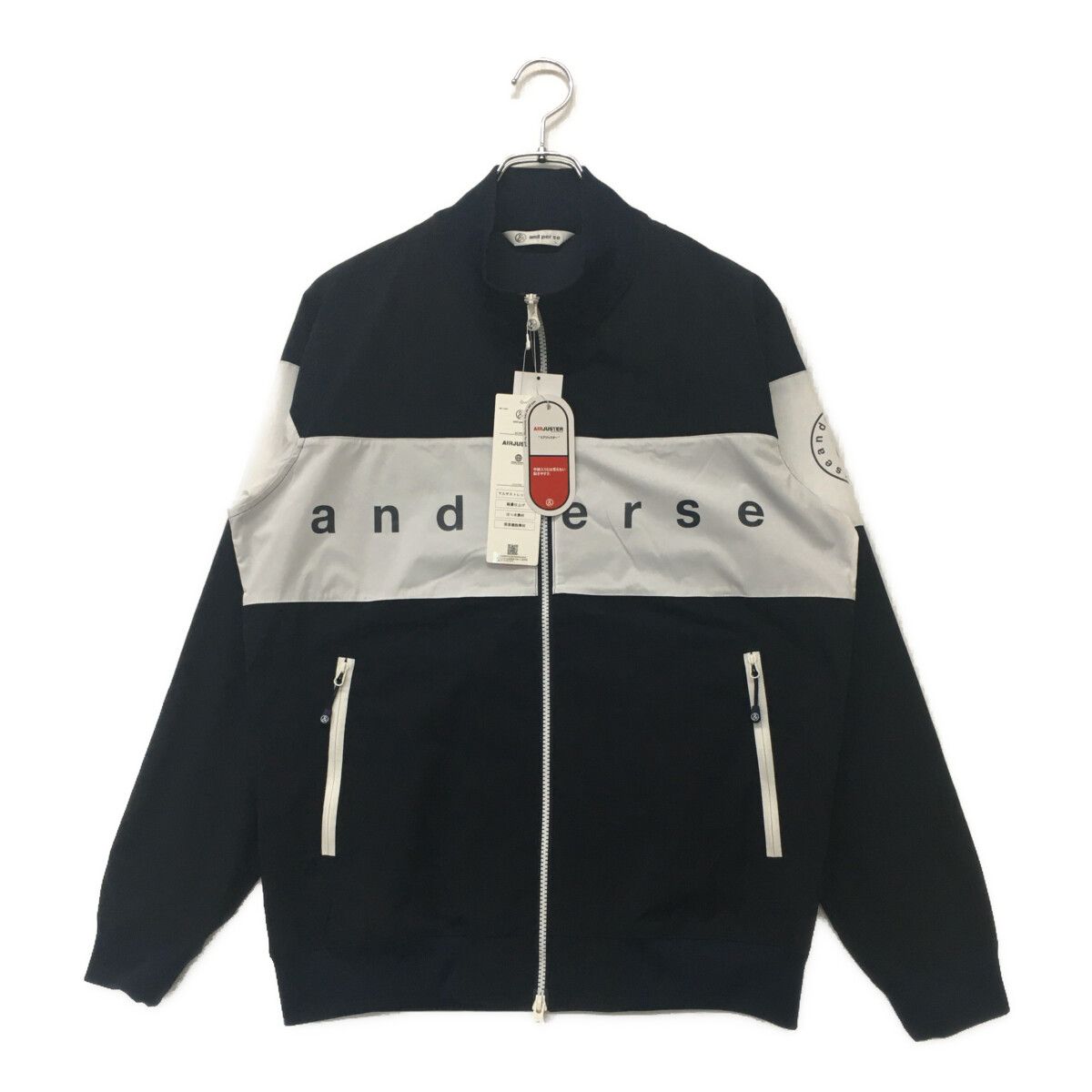 未使用品 メンズ アンパスィ and per se ブルゾン L 紺×白 【2024年