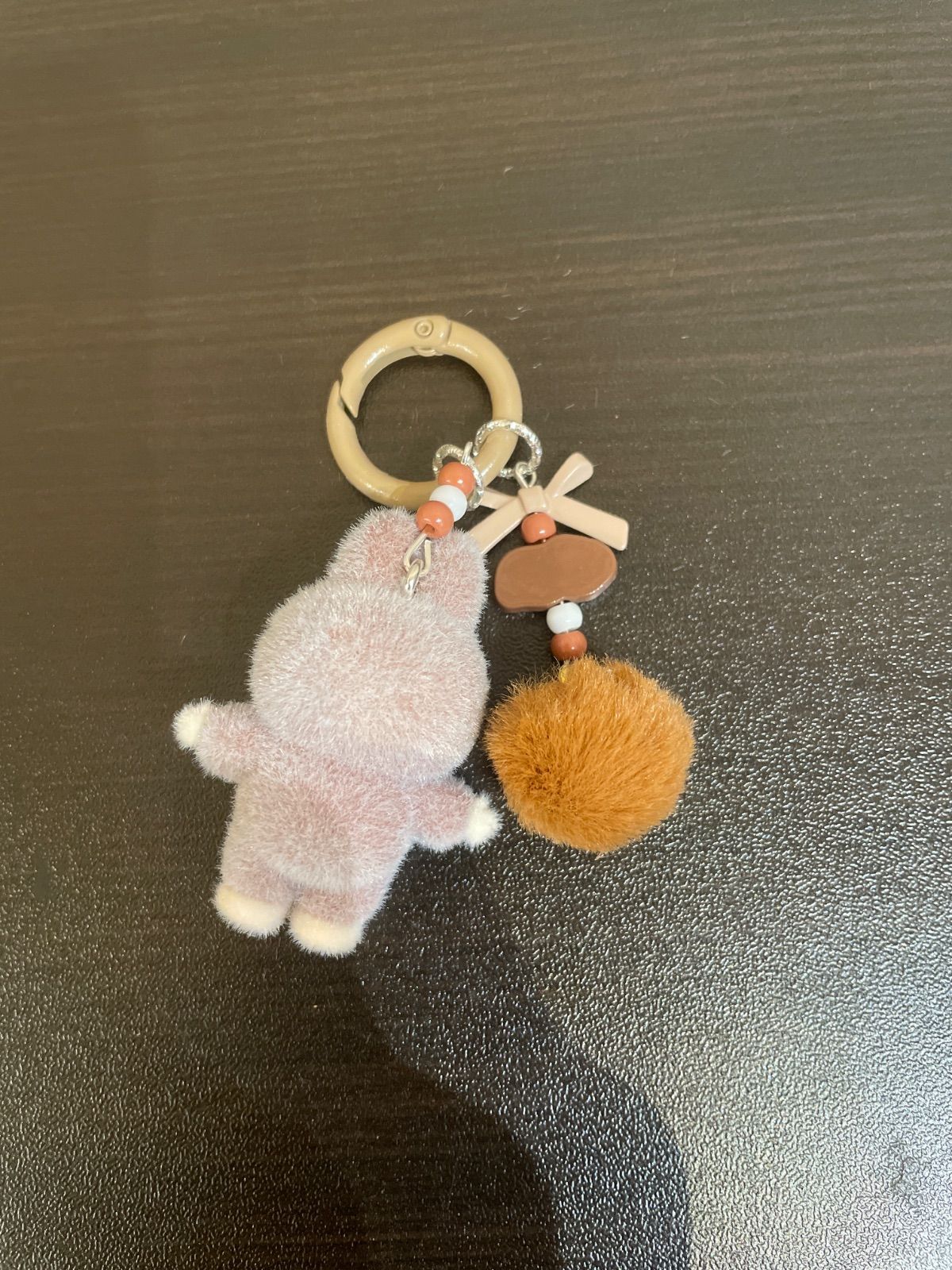 2個セット ラブブ Labubu キーホルダー ミニ ポンポンリボン付き