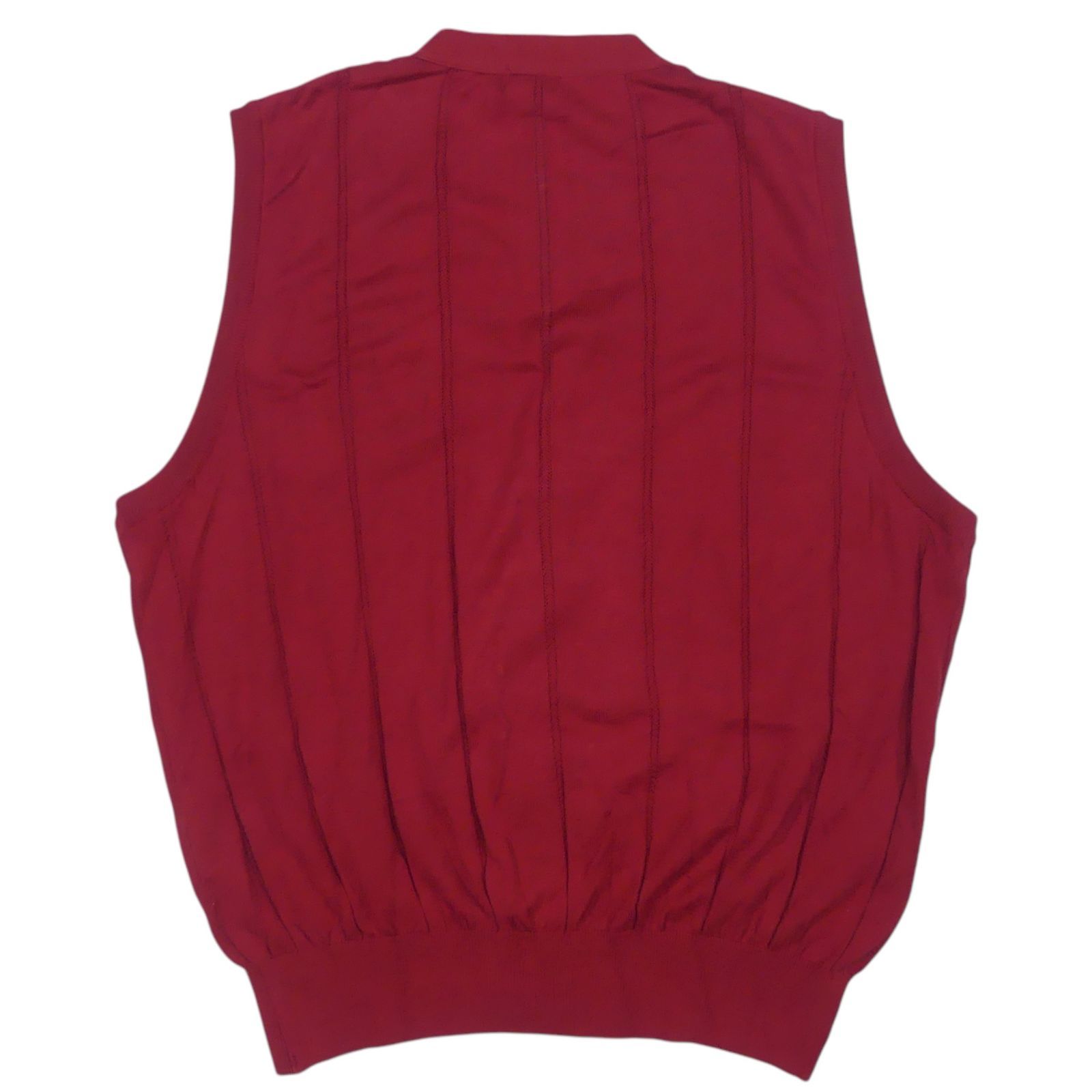 BURBERRY GOLF バーバリーゴルフ ベスト L 刺繍ロゴ 赤 コットン100
