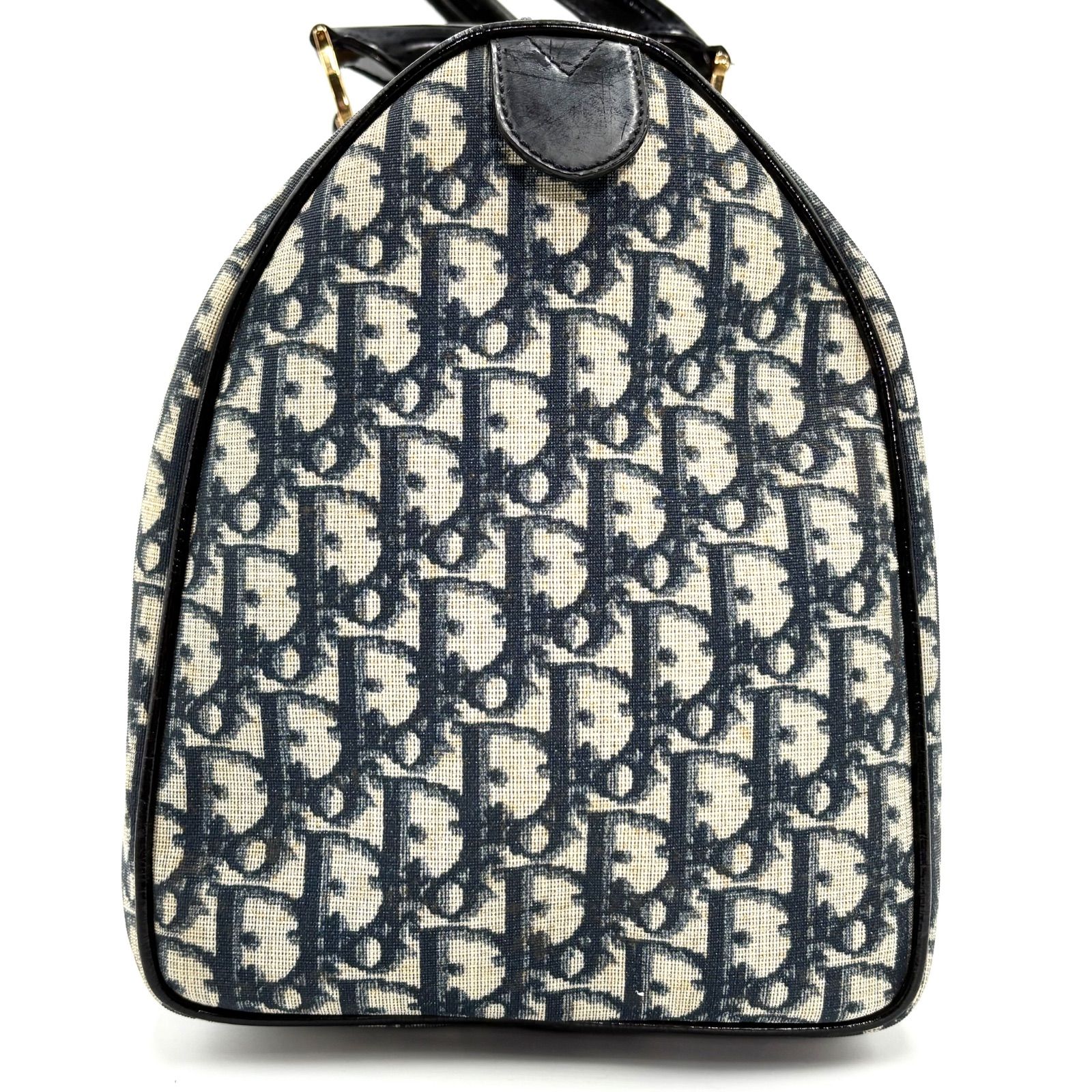 47955☆年 クリスチャンディオール ボストンバッグ トロッター柄