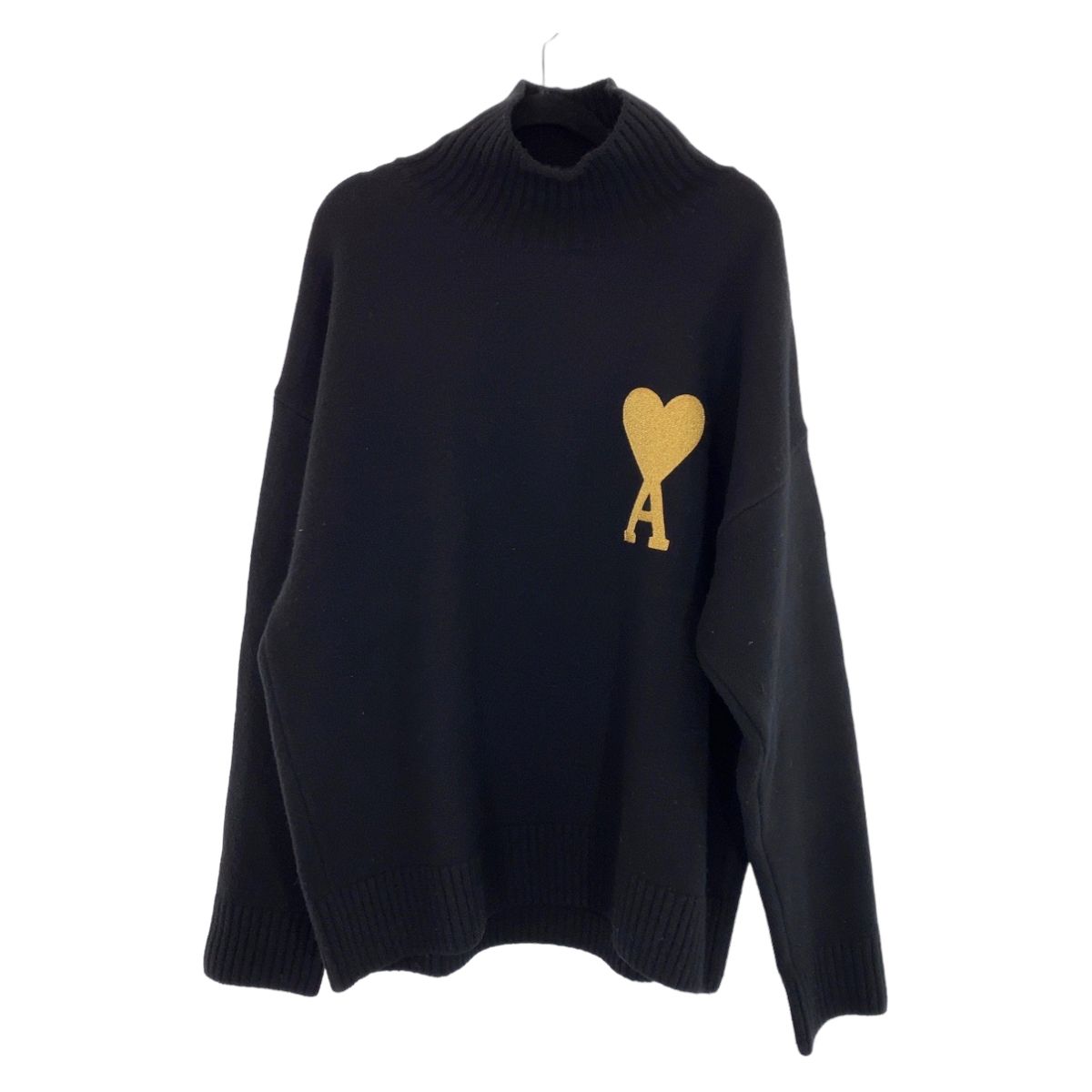 超美品 AMI PARIS アミ パリス サイズM ブラック 黒 ゴールド 金