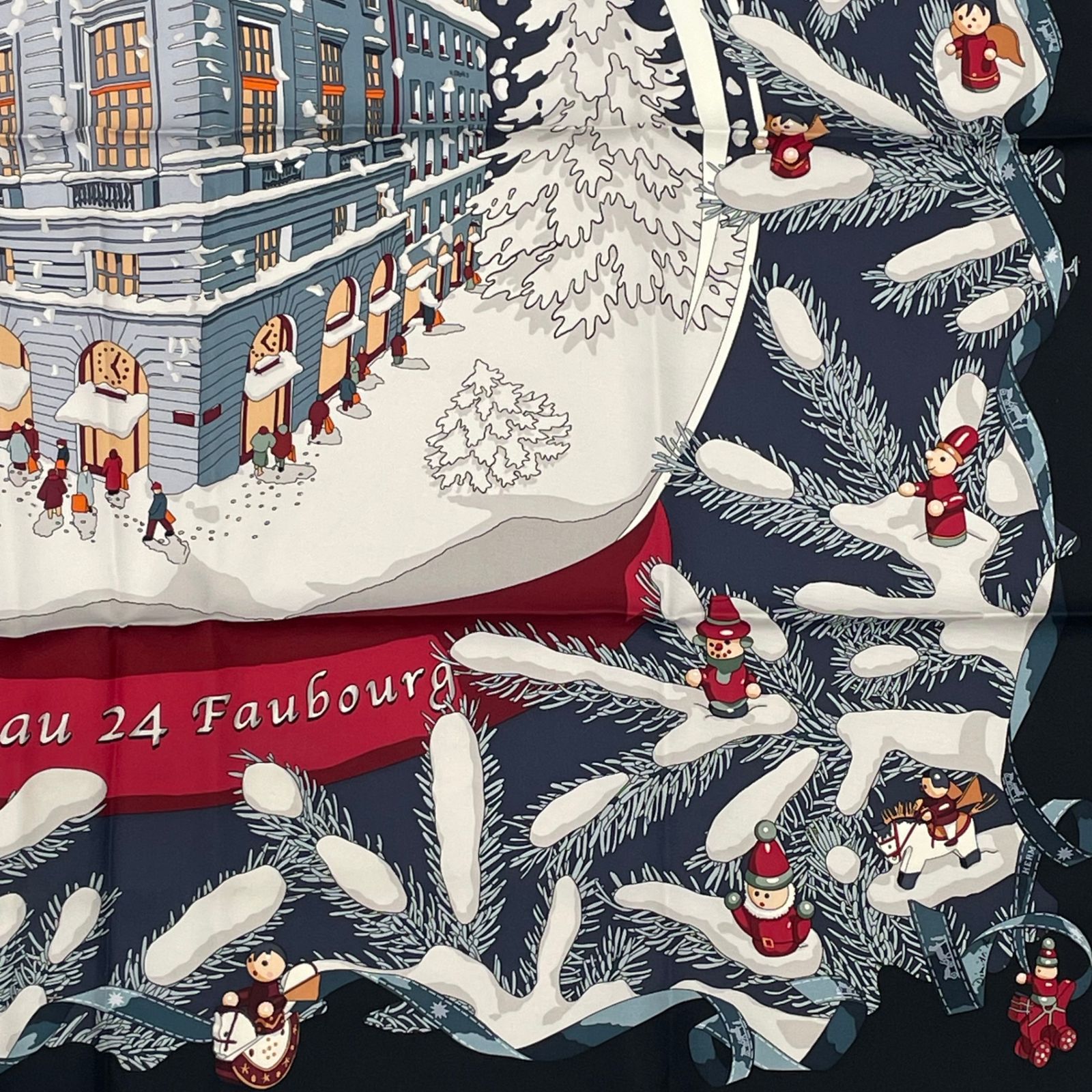 極美品 Hermes エルメス カレ90 Noel au 24 Faubourg フォーブル24番地