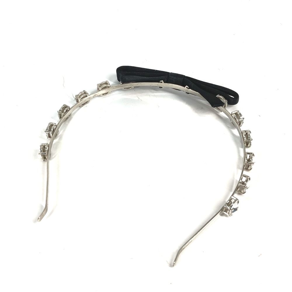 MIUMIU ミュウミュウ カチューシャ リボン ラインストーン メタル