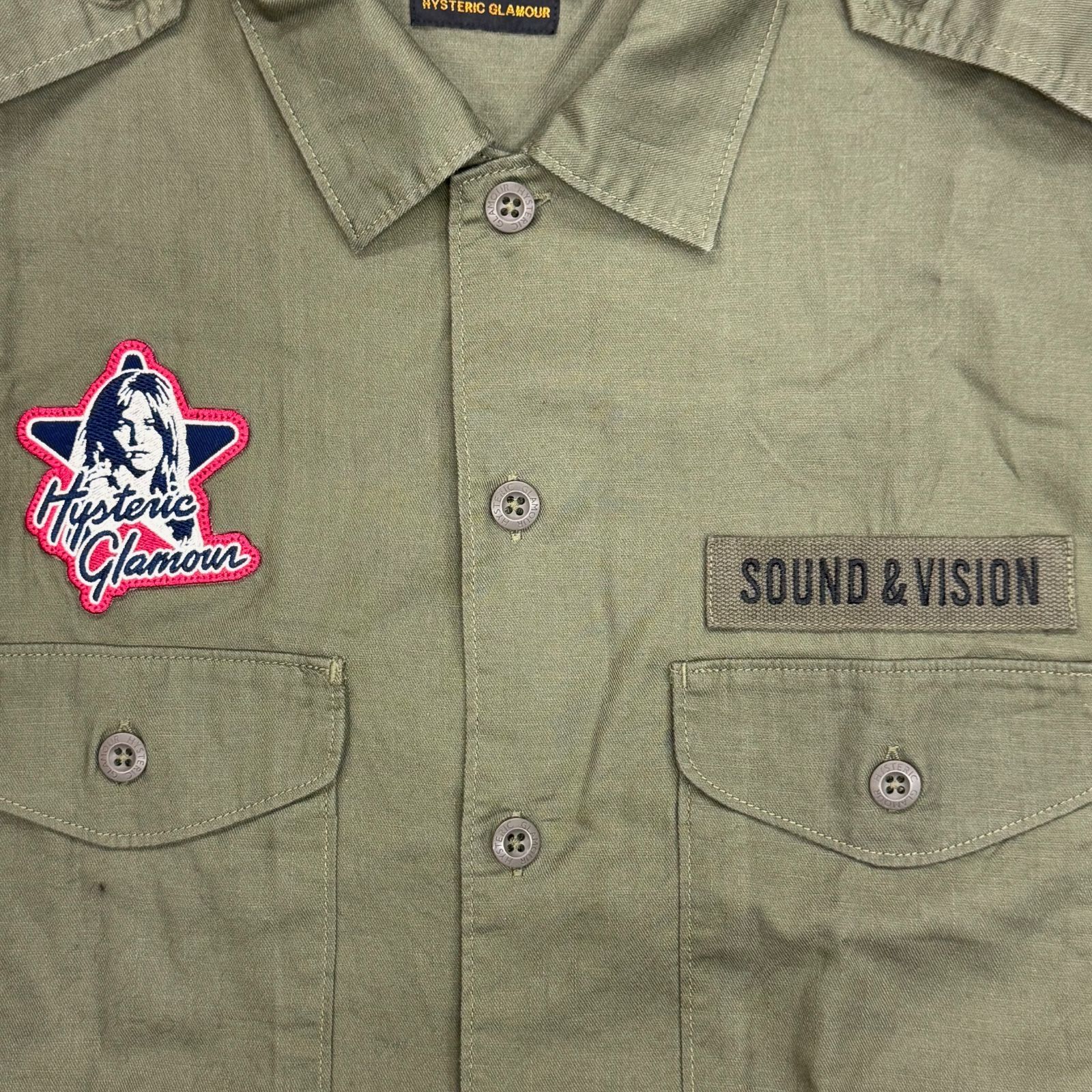 HYSTERIC GLAMOUR ミリタリーワッペンシャツ 長袖 ヒステリック