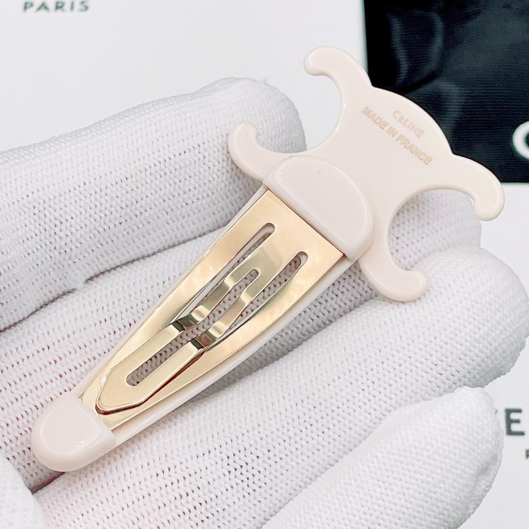 セリーヌ ラージ スナップ ヘアクリップ アセテート & スチール