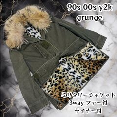 グレー ミリタリージャケット フリル付き Y2K グランジ 平成ギャル y2k