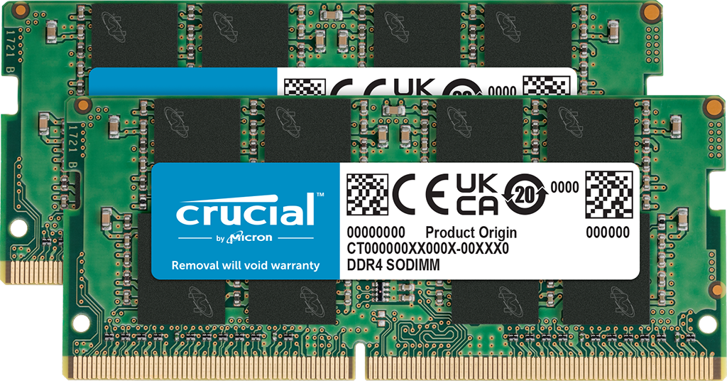 Crucial 32GB Kit (16GBx2) DDR4-3200 SODIMM | CT2K16G4SFRA32A