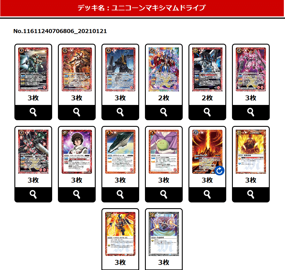 ユニコーンガンダムデッキ（ハイレート） ユニコーンガンダムデッキ