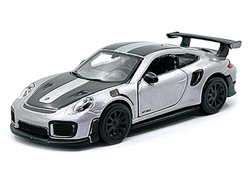 Porsche 911 GT2 RS Silver Metallic with Carbon Stripes 