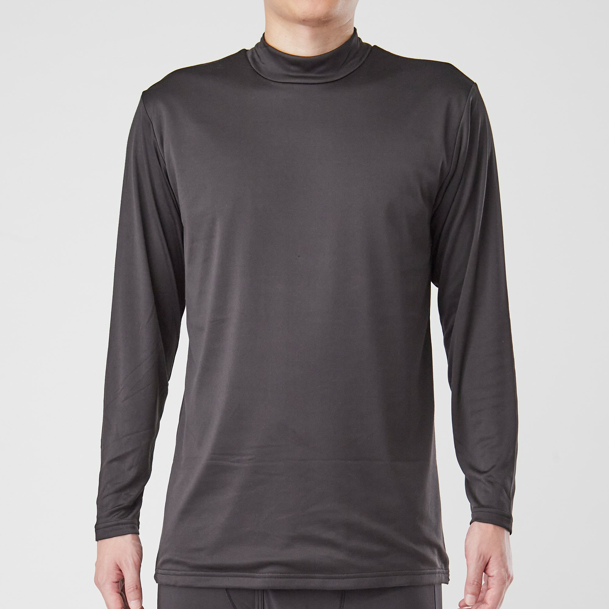 BREEZE/TEX 光蓄熱 メンズ 長袖モックネック シャツ M・L・LL