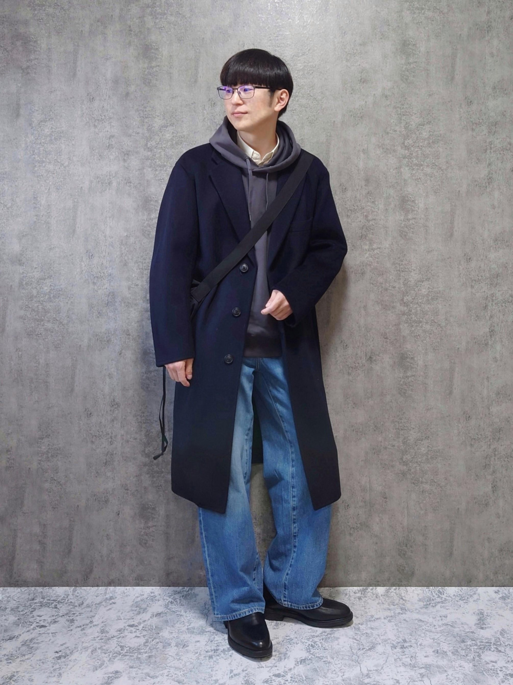 スウェットプルパーカ（長袖）、カシミヤブレンドオーバーサイズ