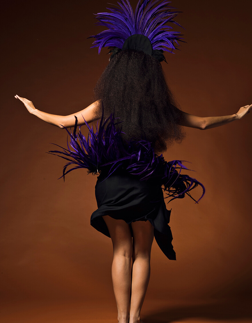 フェザーヒップベルト (パープル×ブラック) – 【公式】フラダンス衣装