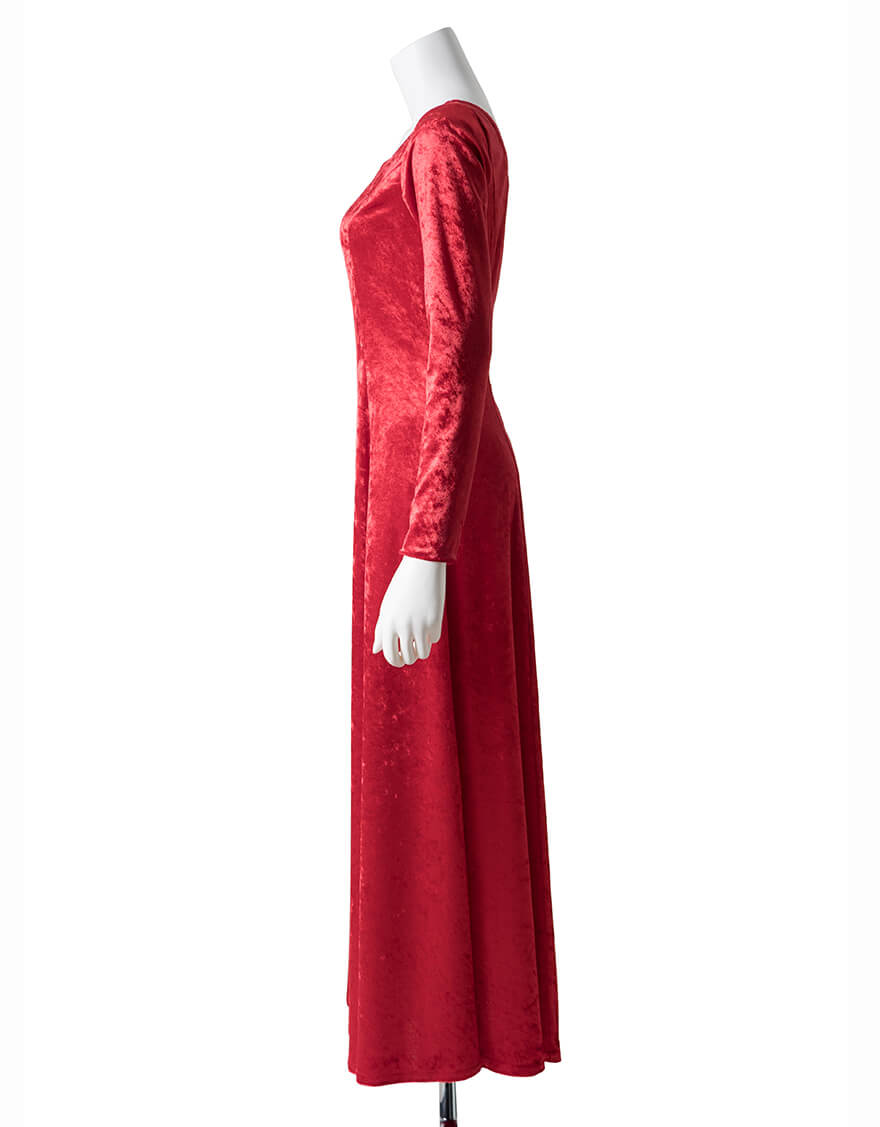 ワンスリーブシャイニーベロアドレス（レッド） – 【公式】フラダンス