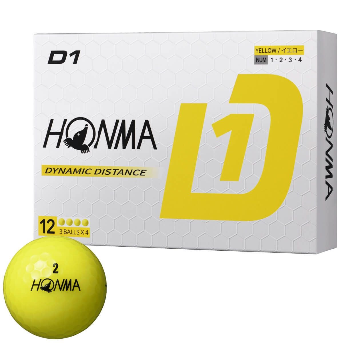 本間ゴルフ D1 2024年モデル ゴルフボール 1ダース（12球入り