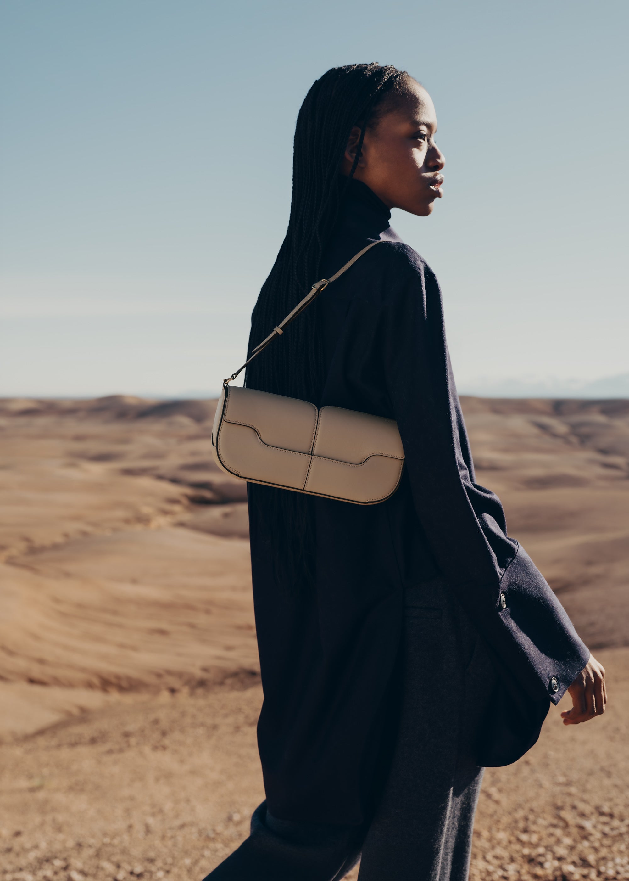 Polène | Belt - Thin Umi - Textured Black – Polène AU