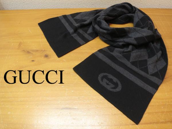 グッチ GUCCI✦ ウール100%✦希少柄マフラー ストール ✦イタリア製 美