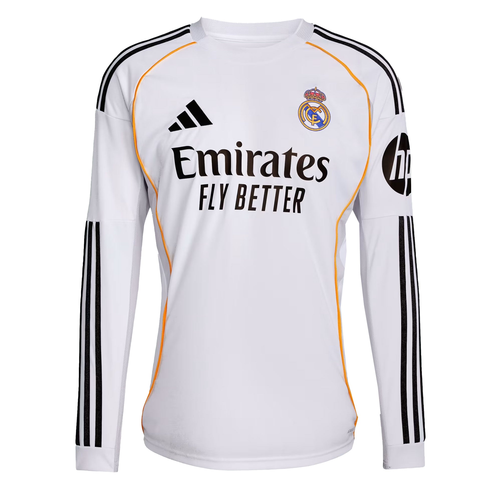adidas Men's Real Madrid 2025/26 Long Sleeve Home Jersey White