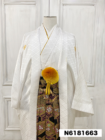 男性袴】白・菊菱 | 二十歳振袖館Az