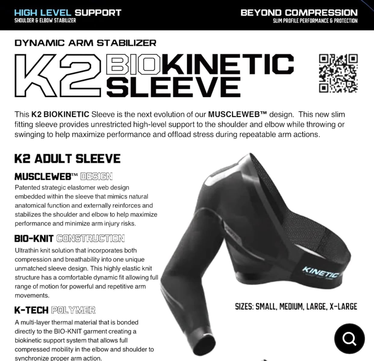 野球 トレーニングギア キネティックアーム・K1モデル Lサイズ 右投げ