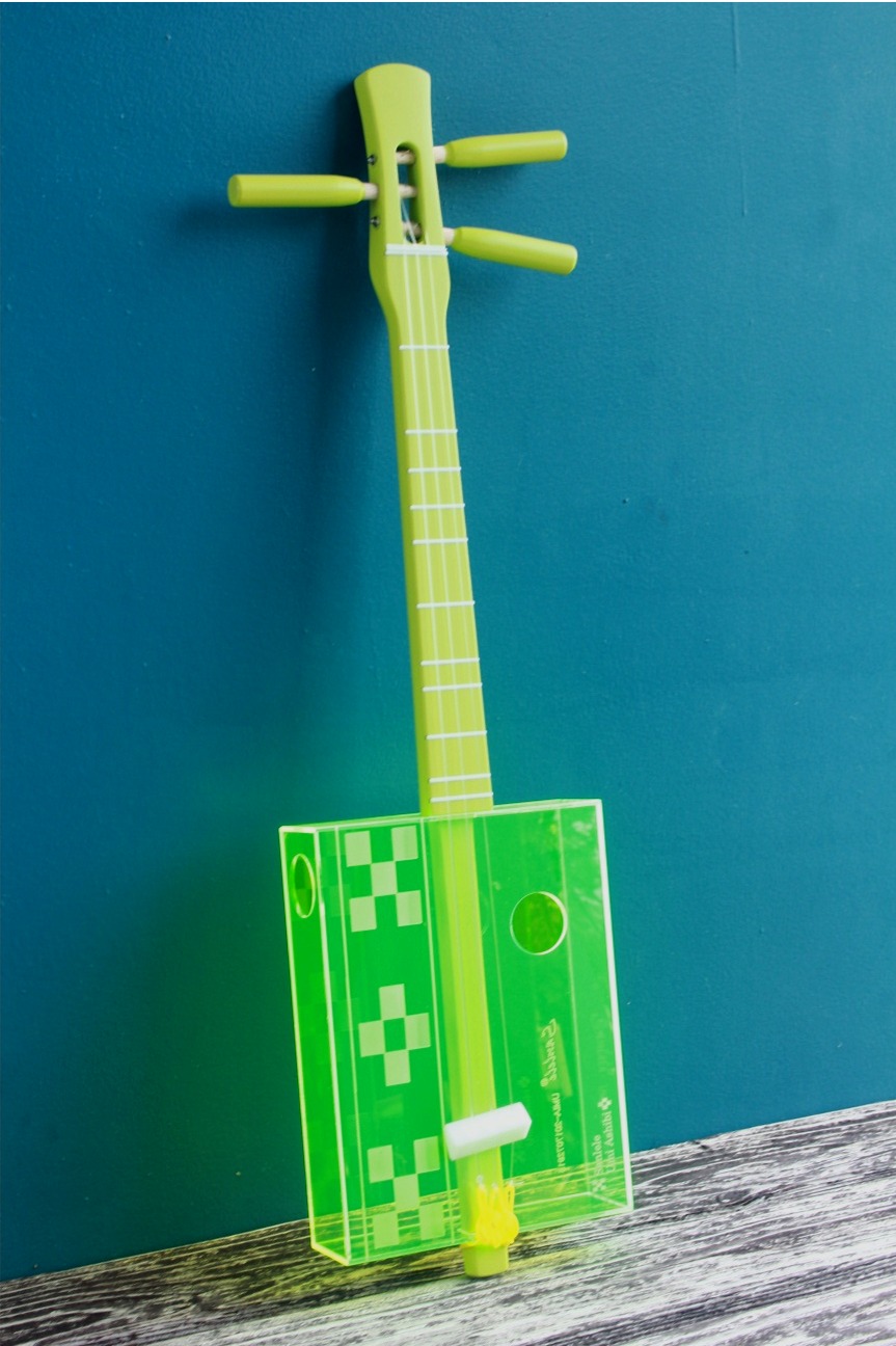 青色透明プラスチック三味線 3弦 サンレレ 【公式通販】