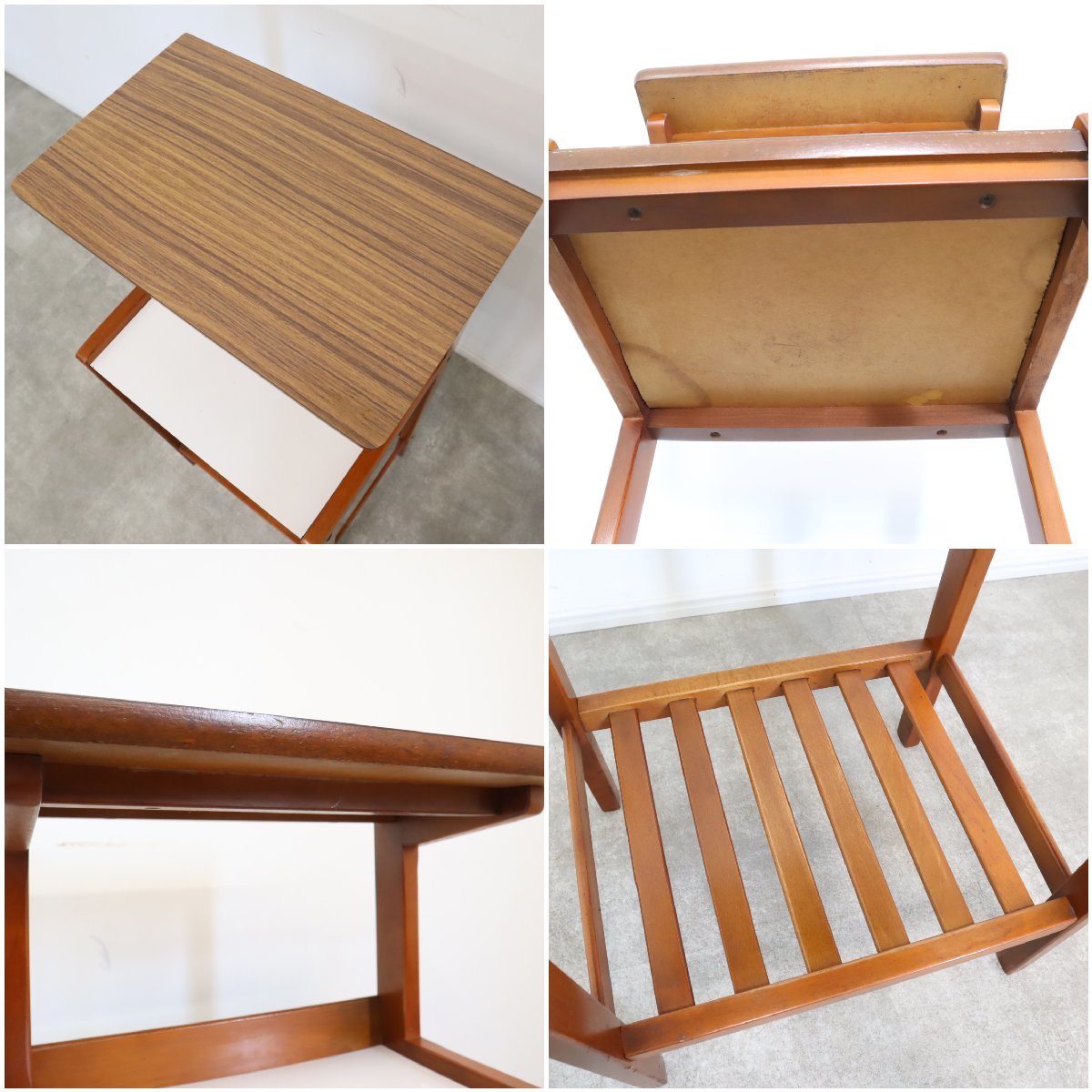 オールド カリモク コーナー キャビネット 電話台 ミッドセンチュリー