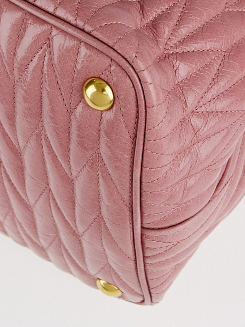 Miu Miu Loto Vitello Shine Trapu Quilted Leather Top Handle Bag