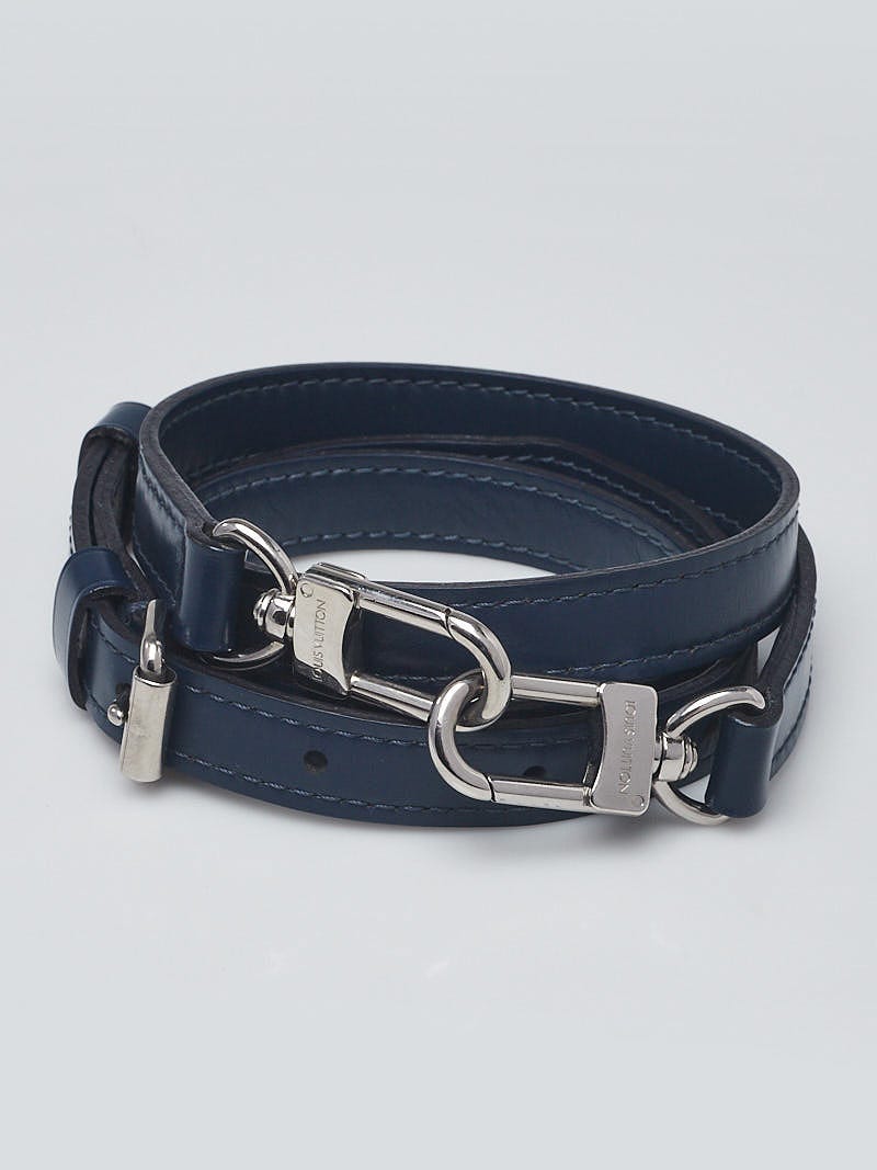 Louis Vuitton 16mm Navy Blue Leather Adjustable Strap | Yoogi's Closet