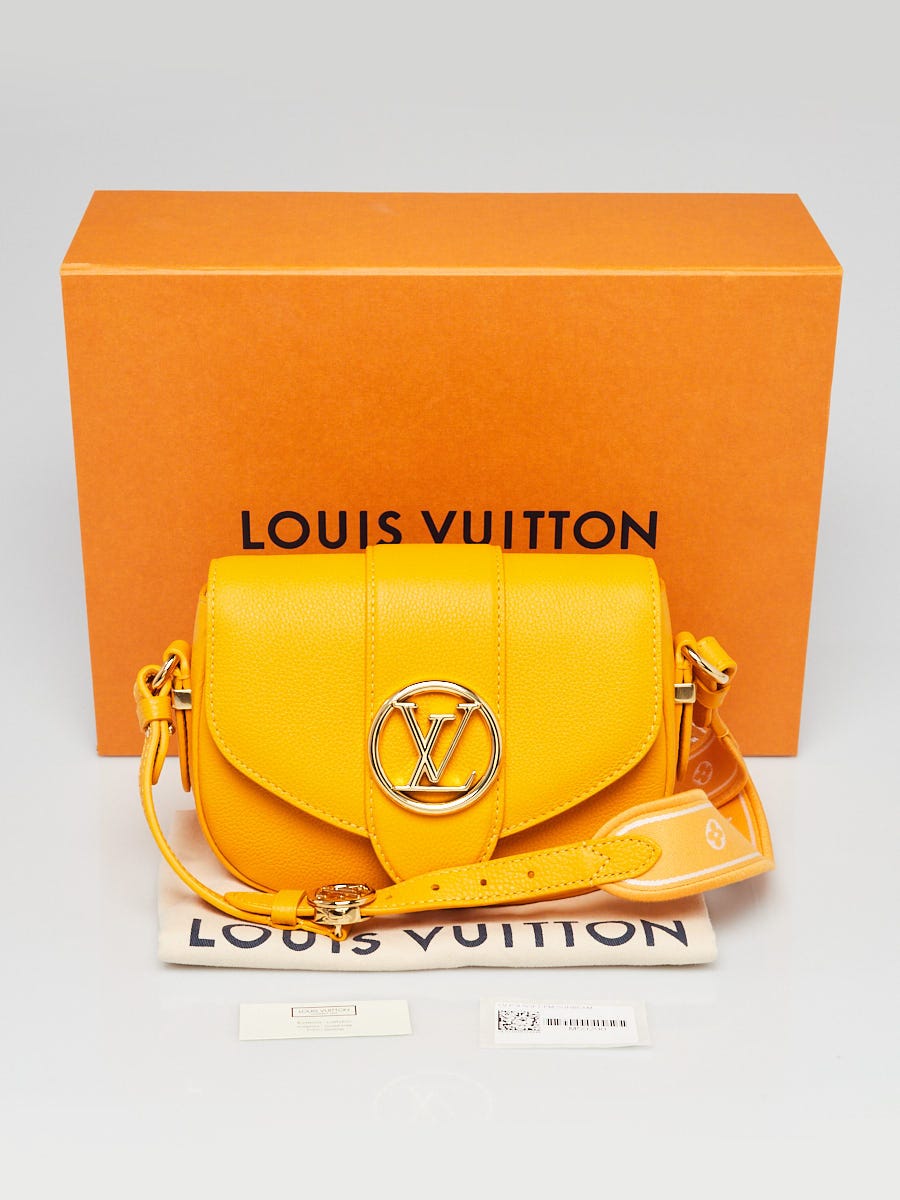 Louis Vuitton Sunbeam Yellow Calfskin Leather LV Pont 9 Soft PM